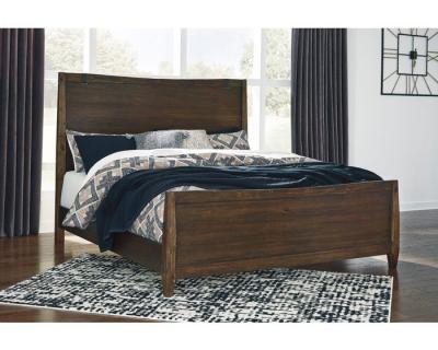 Ashley Kisper Queen Panel Bedroom Set In Brushed Dry Brown - B513-Q