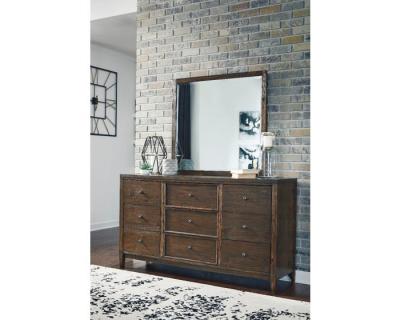 Ashley Kisper Queen Panel Bedroom Set In Brushed Dry Brown - B513-Q