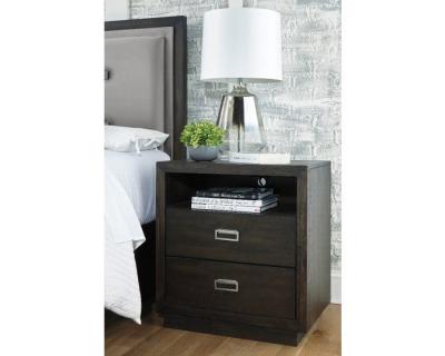 Ashley Hyndell Upholstered Queen Storage Bedroom Set In Dark Espresso - B731-Q