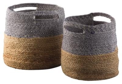 Ashley Parrish Natural/Blue Basket (Set of 2) A2000097