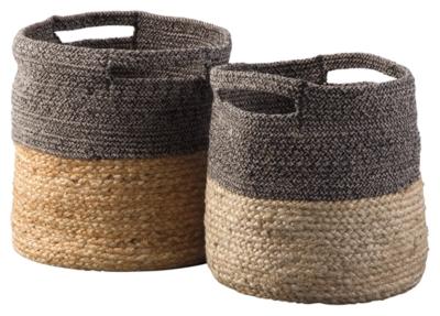 Ashley Parrish Natural/Black Basket (Set of 2) A2000095