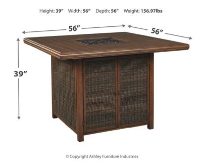 Ashley Paradise Trail Bar Table with Fire Pit P750-665