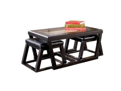 Ashley Kelton Coffee Table with Nesting Stools T592-1