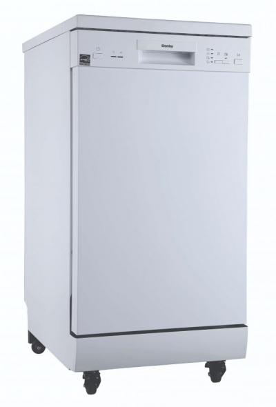 18" Danby Portable Dishwasher with 4 Wash Cycles, Quick Wash in White - DDW1805EWP