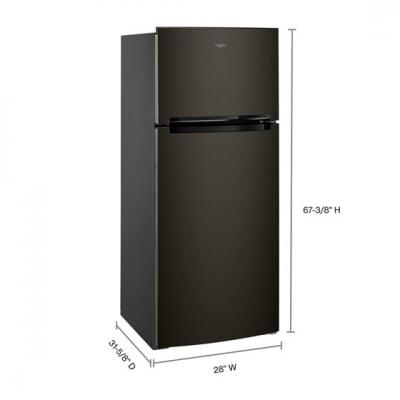 28" Whirlpool 18 Cu. Ft. Top Mount Refrigerator Compatible With The EZ Connect Icemaker Kit - WRT518SZKV