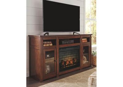 Ashley Harpan Extra Large TV Stand With Fireplace Option - AFHS-1480196K