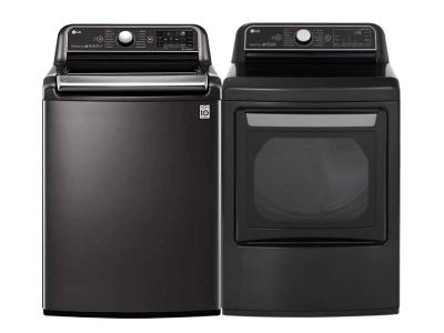 27" LG 5.5 Cu. Ft. Smart Wi-Fi Enabled Top Load Washer and Electric Dryer - WT7900HBA-DLEX7900BE