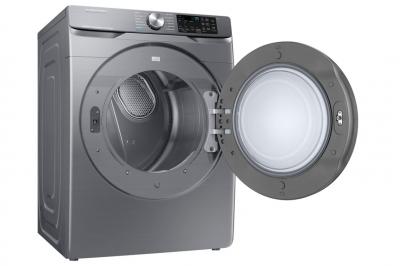 30" Samsung 7.5 Cu. Ft. Smart Front Load Electric Dryer with Steam Sanitize Plus In Platinum - DVE45B6305P/AC