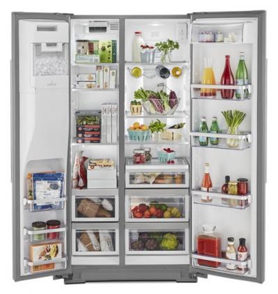 36" KitchenAid 22.6 Cu. Ft. Counter Depth Side-by-Side Refrigerator - KRSC703HPS