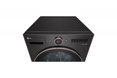 27" LG 5.8 Cu.Ft. Front Load Washer with TurboWash 360 Wi-Fi and ThinQ in Black Steel - WM6500HBA