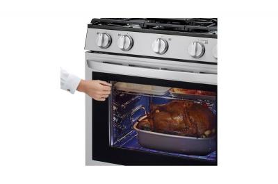 30" LG 5.8 Cu. Ft. Smart Wi-Fi Enabled True Convection InstaView Gas Range With Air Fry - LRGL5825F