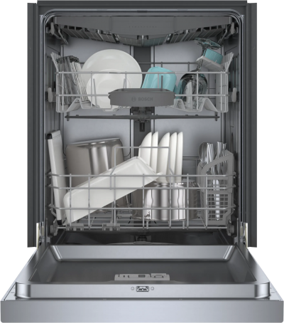 24" Bosch 300 Series 46 dBA Dishwasher with Standard 3rd Rack in Stainless Steel - SHE53C85N