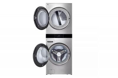 27" LG STUDIO Smart Front Load WashTower with 5.0 Cu. Ft. Washer and 7.4 Cu. Ft. Electric Dryer with Center Control - SWWE50N3