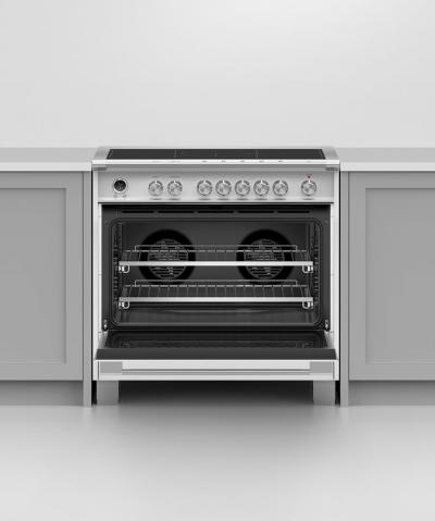 36" Fisher & Paykel Series 9 Classic Induction Range With SmartZone In White - OR36SCI6W1