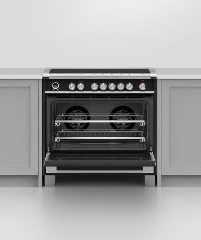 36" Fisher & Paykel Series 9 Classic Induction Range With SmartZone In Black - OR36SCI6B1