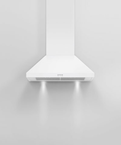 30" Fisher & Paykel Pyramid Chimney Wall Range Hood in White - HC30PCW1