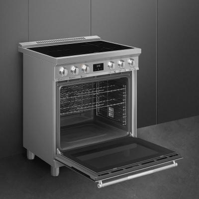 30" SMEG Freestanding Professional Induction Range in Stainless Steel - SPR30UIMX