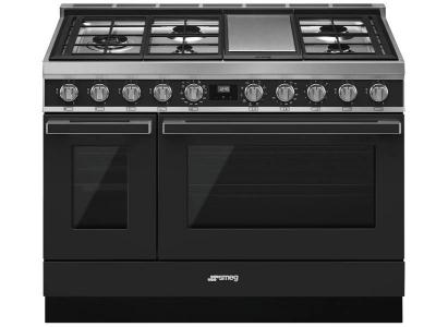 48" SMEG Portofino Freestanding Professional Dual Fuel Range with 5 Sealed Burners - CPF48UGMAN