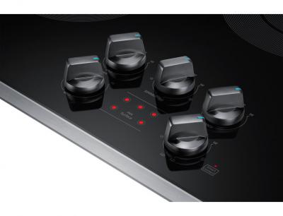 30" Samsung 5-Element Smart Electric Cooktop with Knob Controls - NZ30K6330RS/AA