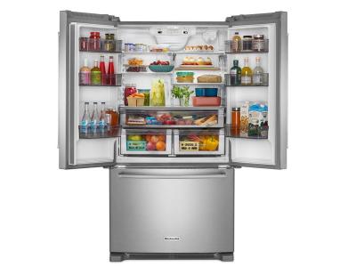 36" KitchenAid 20 Cu. Ft. French Door Bottom Mount Counter Depth Refrigerator - KRFC136RPS