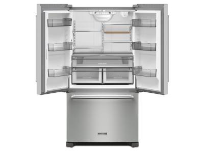36" KitchenAid 20 Cu. Ft. French Door Bottom Mount Counter Depth Refrigerator - KRFC136RPS