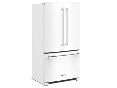 36" KitchenAid 20 Cu. Ft. French Door Bottom Mount Counter Depth Refrigerator - KRFC136RWH
