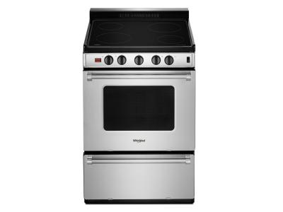 24" Whirlpool Freestanding Electric Range with Upswept SpillGuard Cooktop - YWFE50M4HS