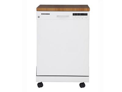 24" GE Portable Dishwasher with Stainless Steel Tub - GPF400SGFWW