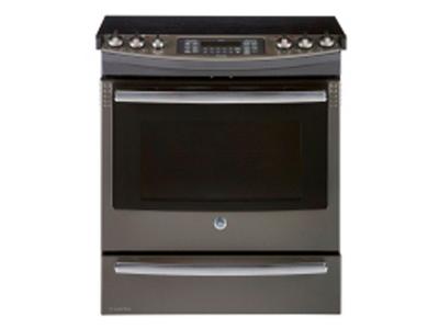 30" GE Profile Slide-In Electric Self Cleaning Convection Range with Baking Drawer - PCS940EJES