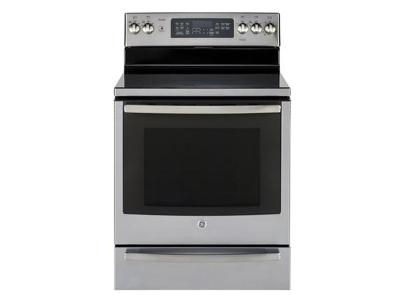 30" GE Profile Free Standing Electric Self Cleaning True Convection Range - PCB940SKSS